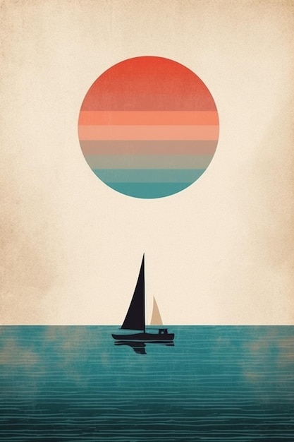 A poster for a sailboat called the sun