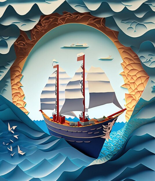 A poster for a ship called the seas