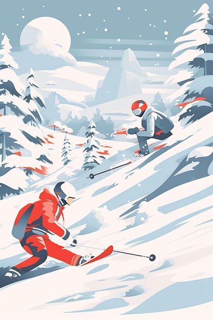 a poster for a skier with the words " skiers " on it.