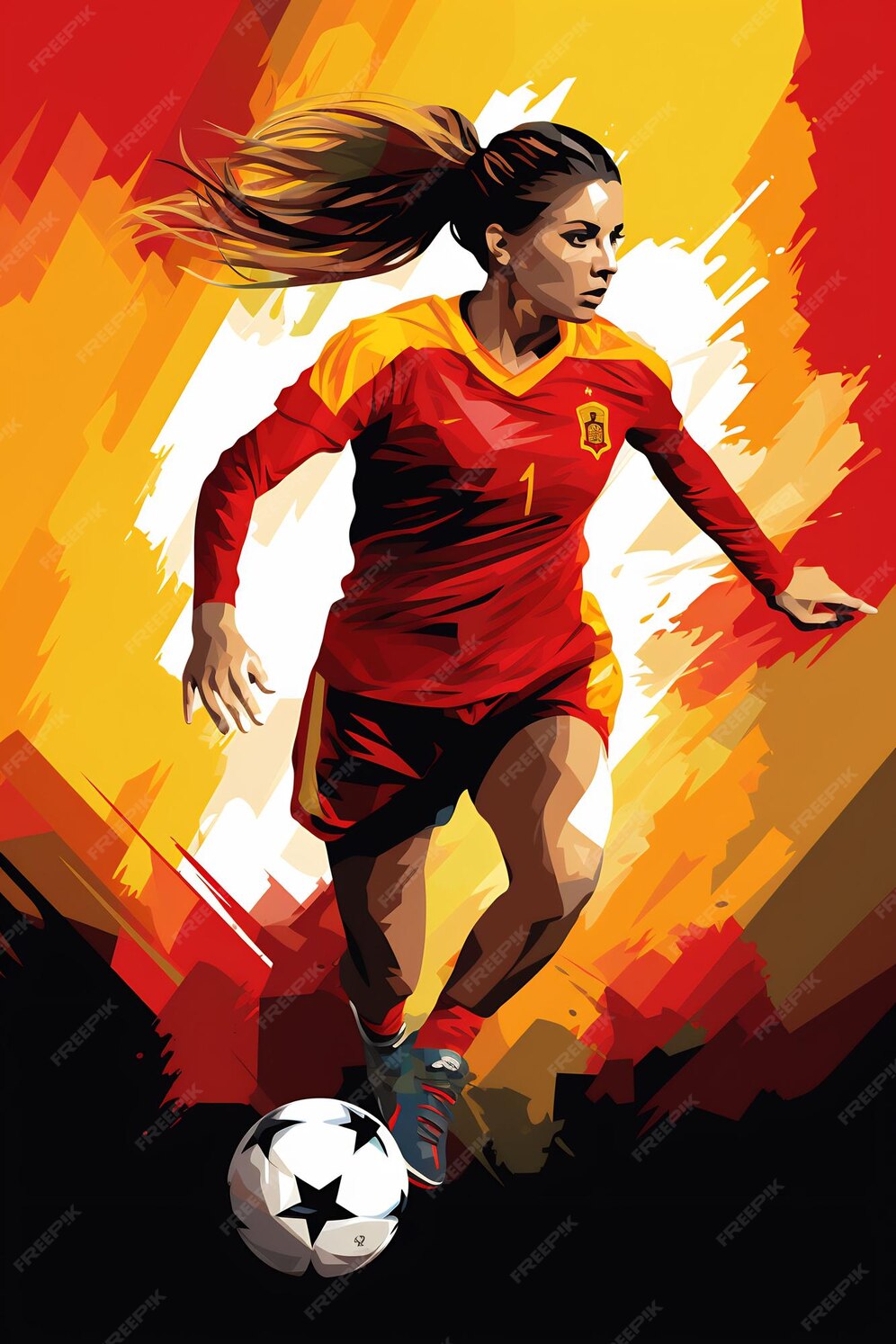Premium AI Image A Poster For A Soccer Player With The Number 1 On It premium-ai-image-a-poster-for-a-soccer-player-with-the-number-1-on-it