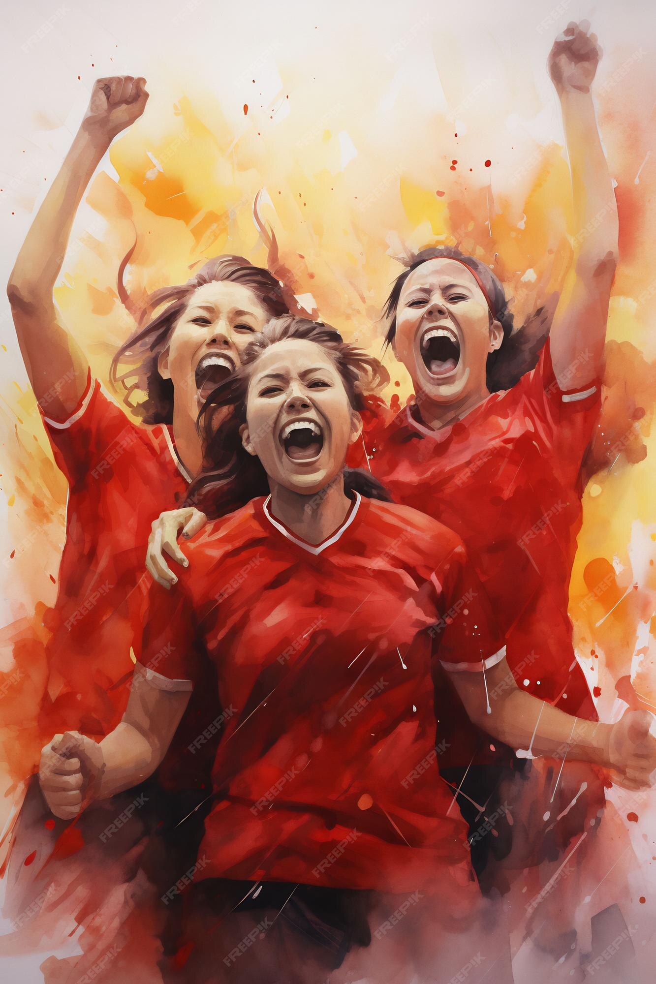 premium-ai-image-a-poster-for-a-soccer-team-shows-a-girl-wearing-red