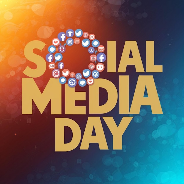 a poster for social media day with a social media day on the screen