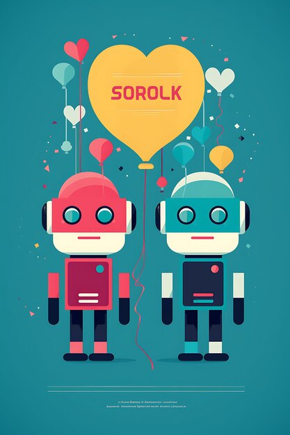 Premium Photo A Poster Of Social Robots Featuring A Playful A 8 Ai Premium Photo A Poster Of Social Robots Featuring A Playful A 8 Ai
