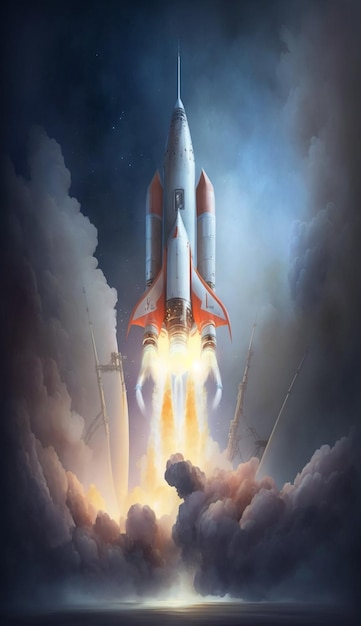 A poster for the space shuttle launch.