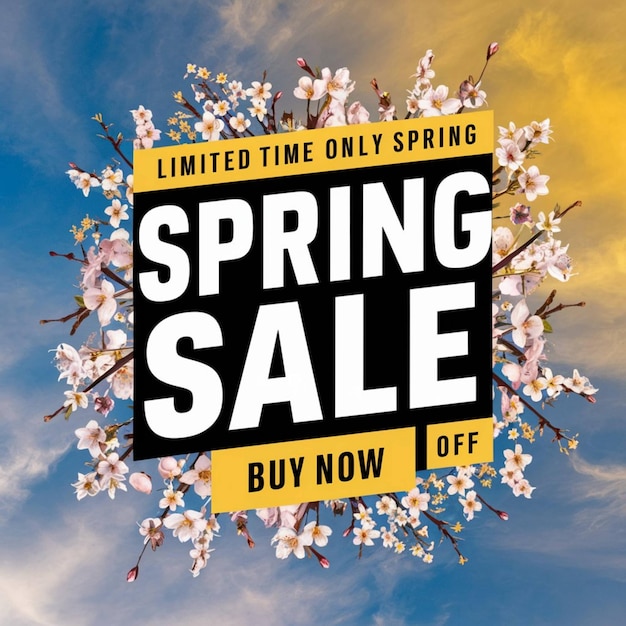 Photo a poster for spring sale with a picture of a spring sale sign