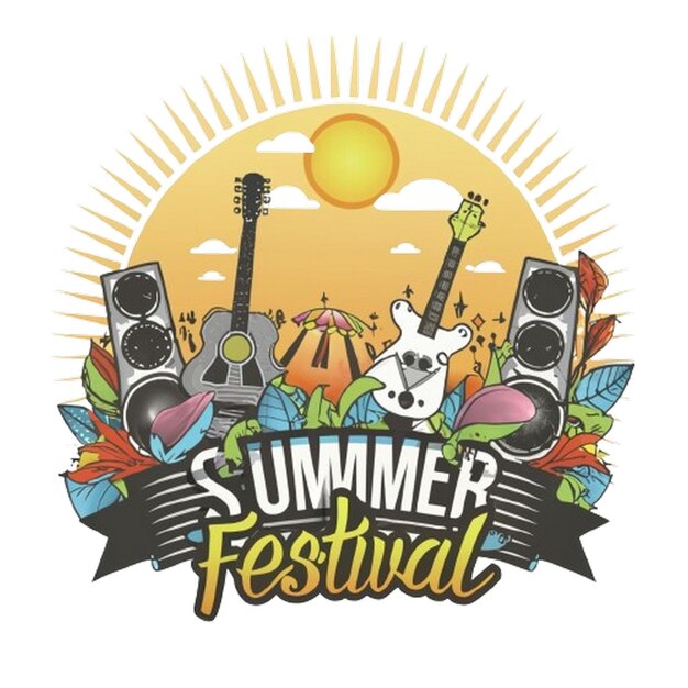 a poster for summer festival with a sun and a sun and a sun and a sun and a sun and a sun