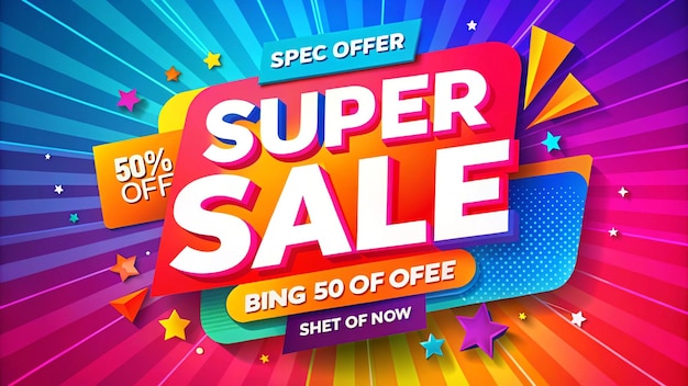 a poster for super sale shows a super sale
