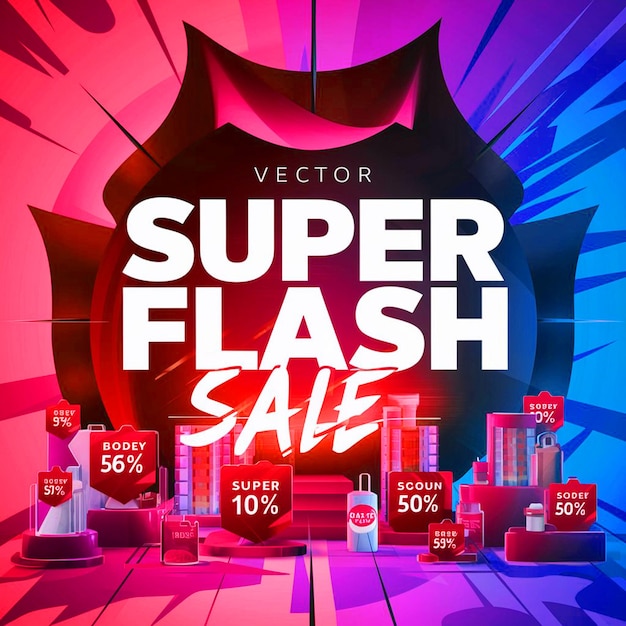 a poster for super sale with a lot of products