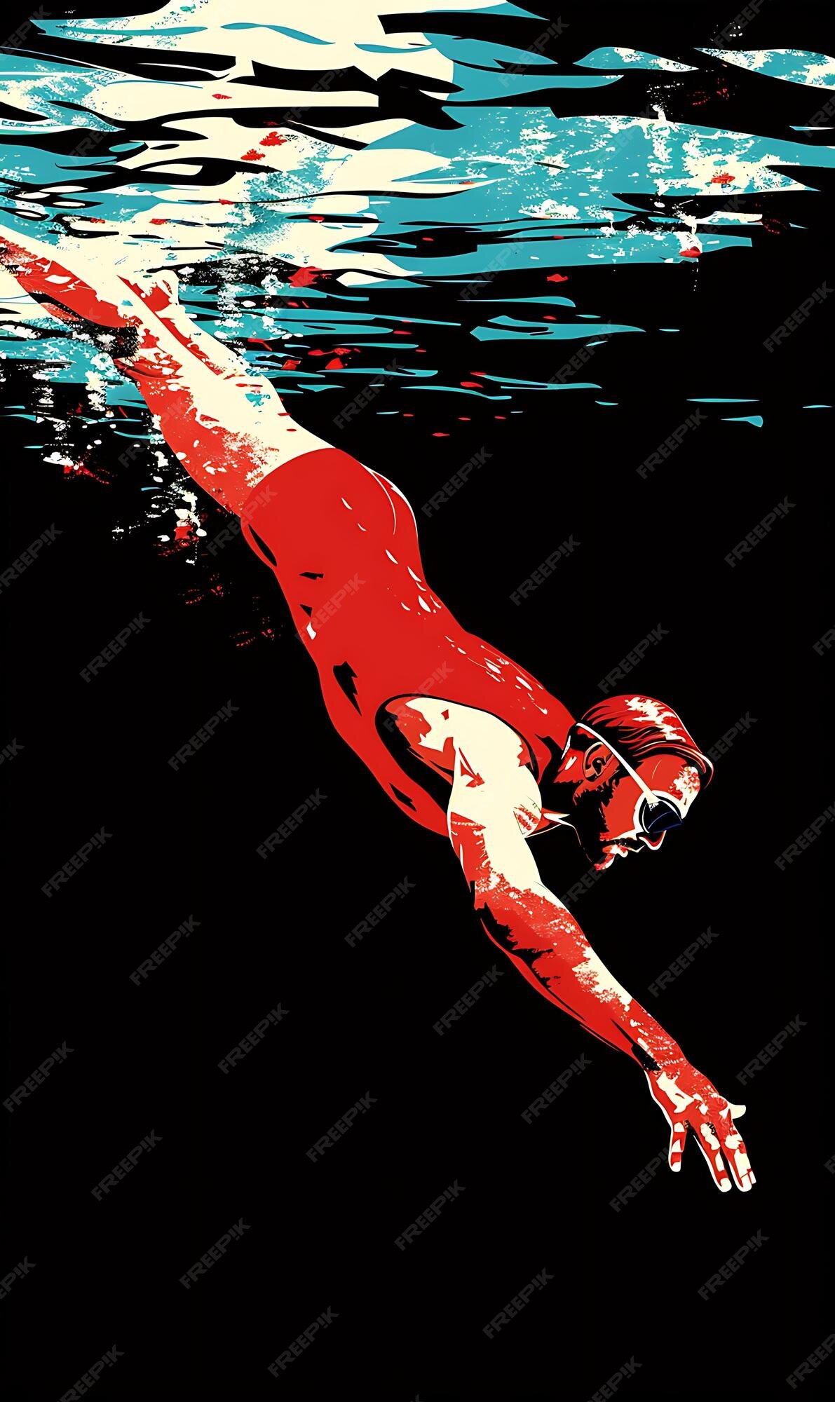 Premium Photo A poster of a swimmer with the words quot swimmer quot