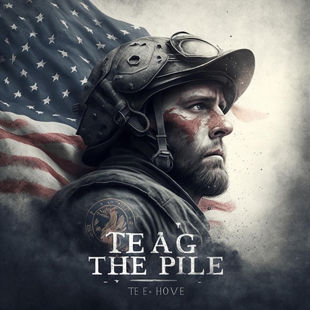 A poster for teag the pile shows a man in military uniform.