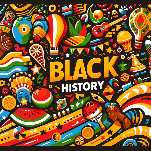 a poster that says black history history history in white