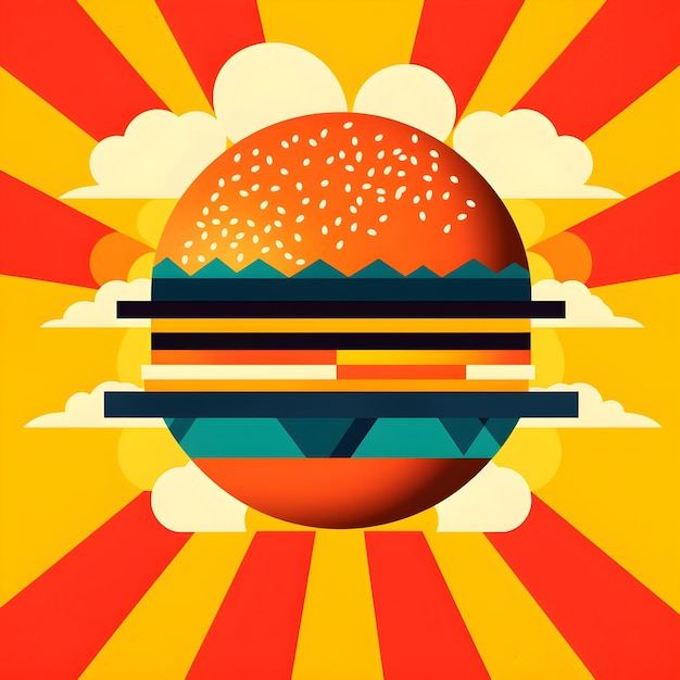 A poster that says'burger'on it