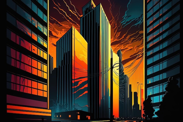 A poster that says'the city of tomorrow'on it