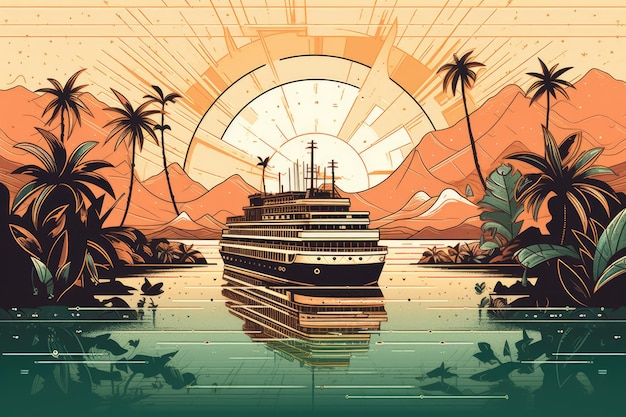 A poster that says'cruise ship'on it