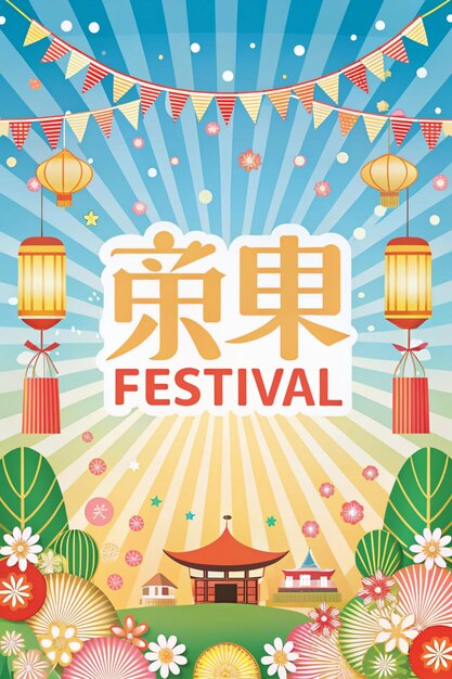 Photo a poster that says festival is written in chinese