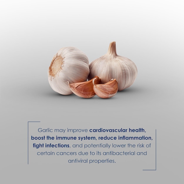 Photo a poster that says garlic may improve cardiologist health