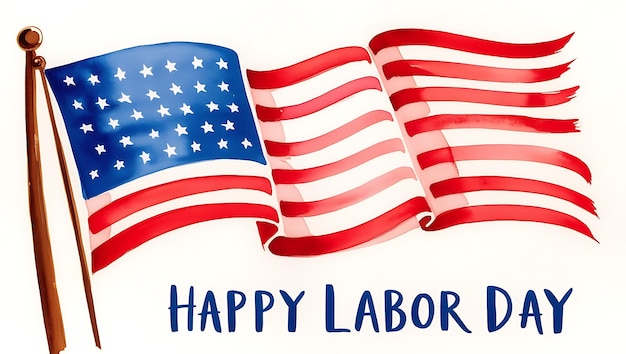 Photo a poster that says  happy labor day