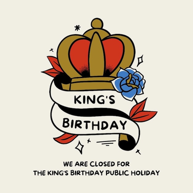 Photo a poster that says kings birthday on it