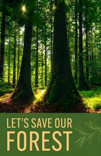 Photo a poster that says lets save our forest