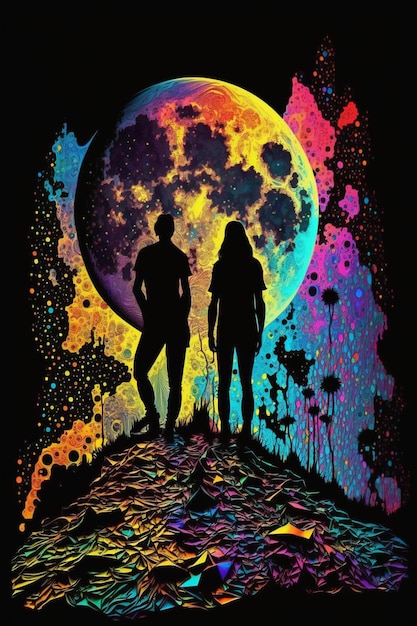 A poster that says'the moon'on it