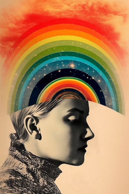 A poster that says'the rainbow'on it