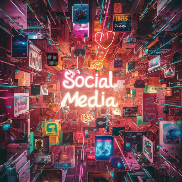 a poster that says social media on it