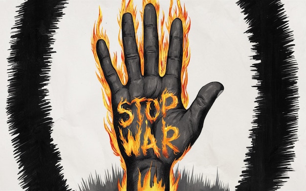 Photo a poster that says stop war on it