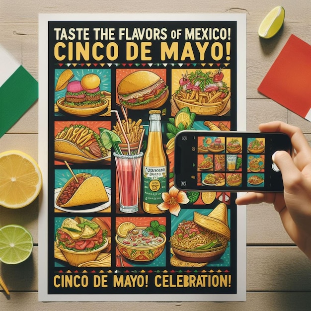 a poster that says taste the mexican food on it