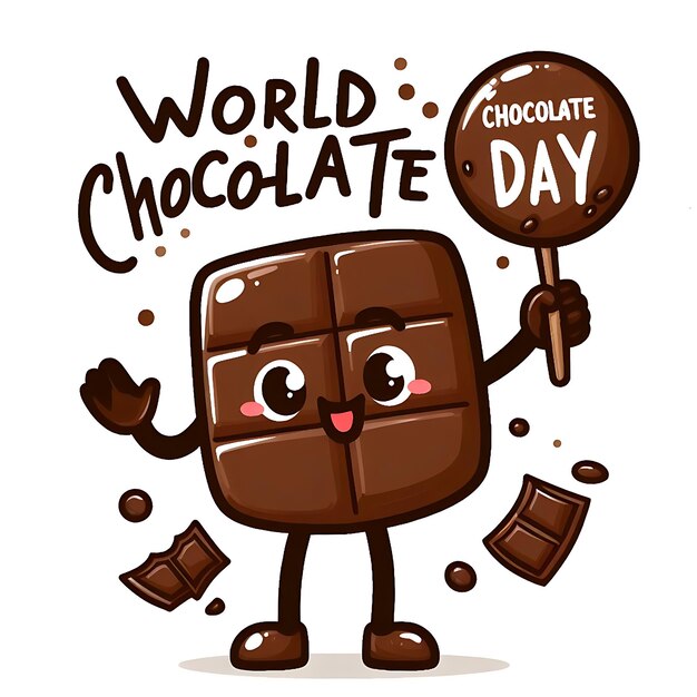 Photo a poster that says world chocolate day chocolate day