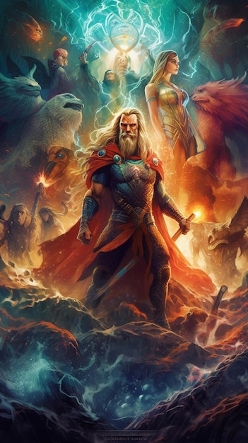 Плакат для молота Тора и бога войны.