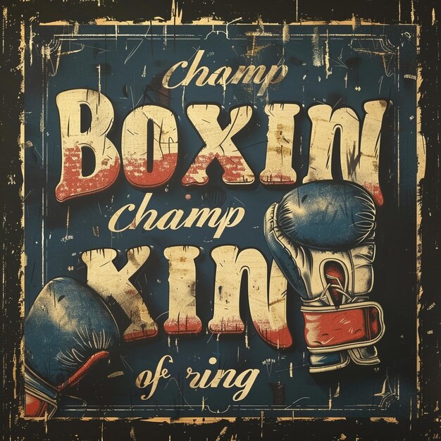 Photo a poster for the title boxing match is on a black background