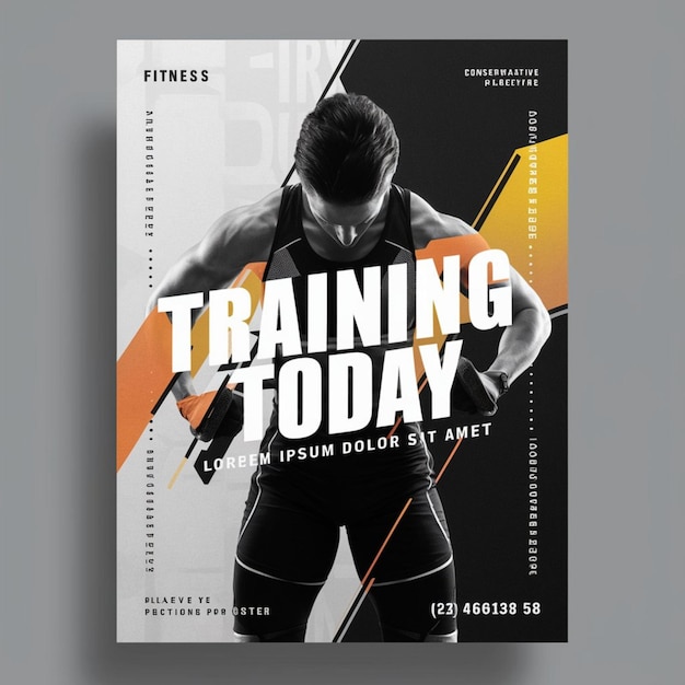Foto un poster per l'addestramento di oggi mostra un uomo in corsa con una pistola