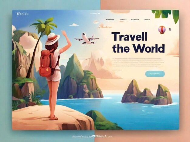 a poster for travel the world with a woman on it