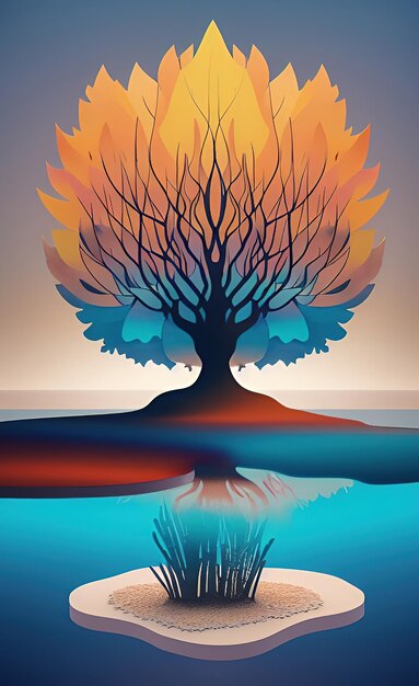 A poster for a tree with the word tree on it