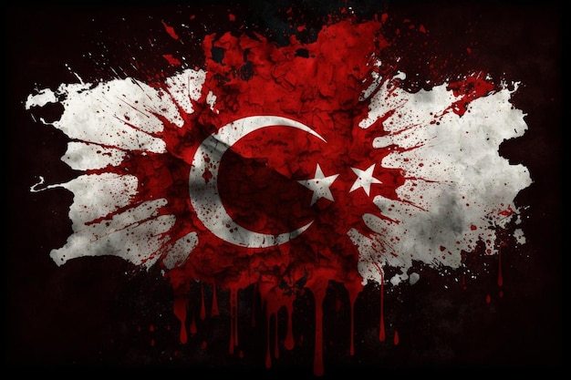 Photo a poster of turkey's flag