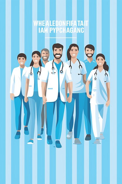 Poster of universal health coverage day with doctors and patients smil 2d design international day