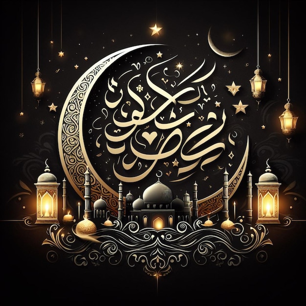 Poster van de Ramadan Mubarak