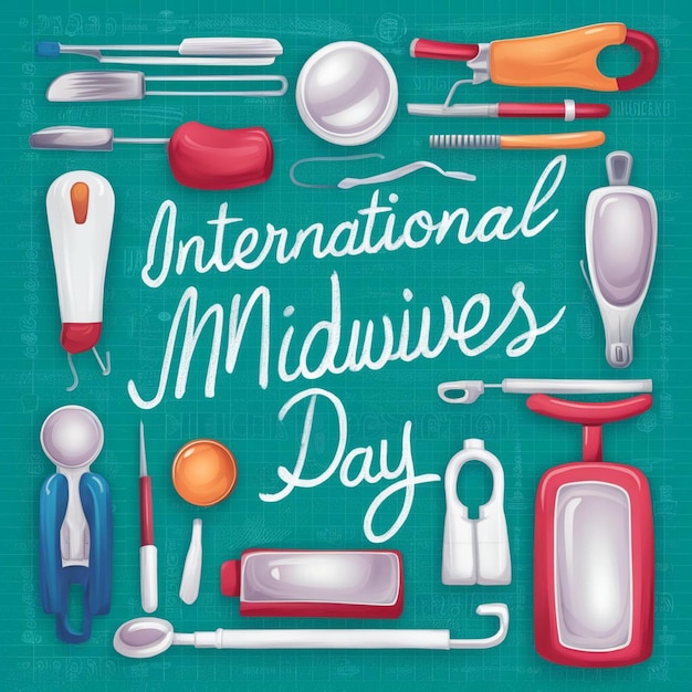 a poster of various medical tools including one that says international world diabetes day