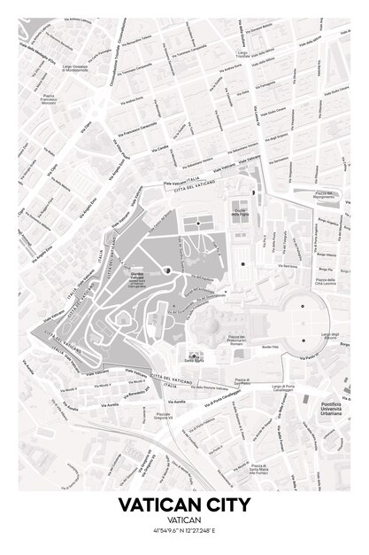 Poster Vatican City Vatican Map