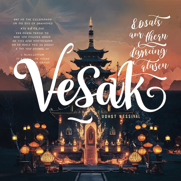 a poster for the Vesak is written in white