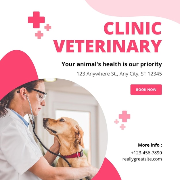 a poster for a veterinarian medical clinic