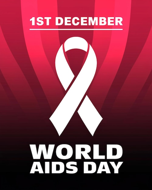 poster voor wereld aids dag met een rode achtergrond