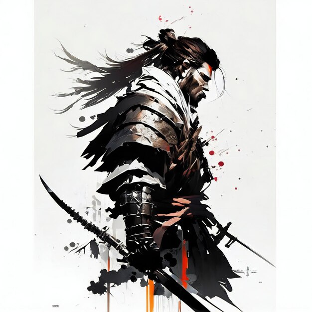 Photo a poster of a warrior with a sword in his hand