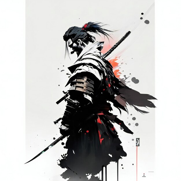 a poster of a warrior with a sword in his hand