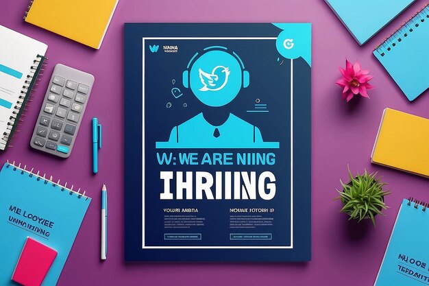 Photo poster for we are hiring employees needed social media template job vacancy recruitment