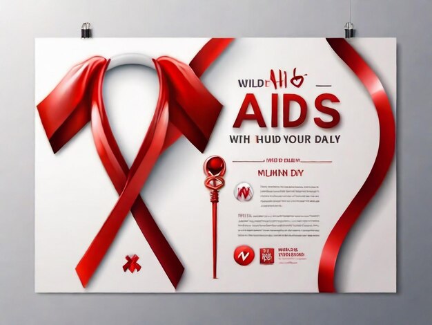 Photo a poster for the wild aids with a red ribbon