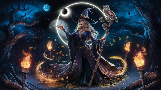 a poster for a witch with a witch on it