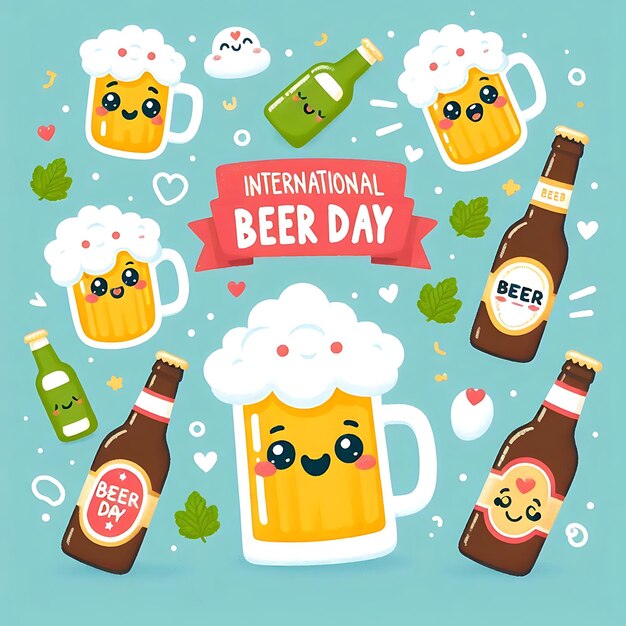 Photo a poster with a beer mug and a picture of a beer mug