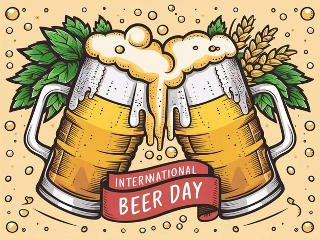 Photo a poster with a beer mug that says quot beer day quot