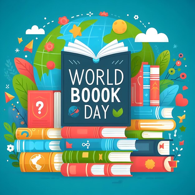 a poster with a book that says world book on it